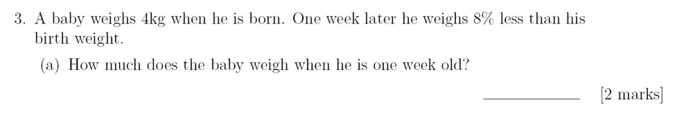 Question 3(a) - Sevenoaks School – Year 9 Maths Sample Paper 2018