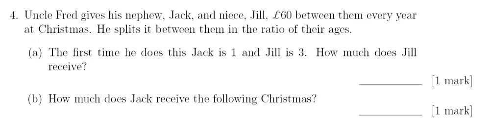 Question 4(a,b) - Sevenoaks School – Year 9 Maths Sample Paper 2018