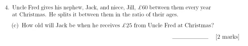 Question 4(c) - Sevenoaks School – Year 9 Maths Sample Paper 2018