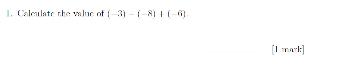 Question 1 - Sevenoaks School – Year 9 Maths Sample Paper 2019