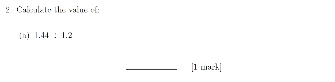 Question 2(a) - Sevenoaks School – Year 9 Maths Sample Paper 2019