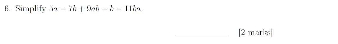 Question 6 - Sevenoaks School – Year 9 Maths Sample Paper 2019