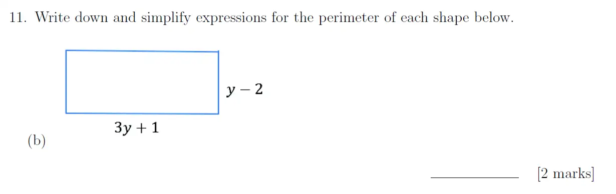 Question 11(b) - Sevenoaks School – Year 9 Maths Sample Paper 2019