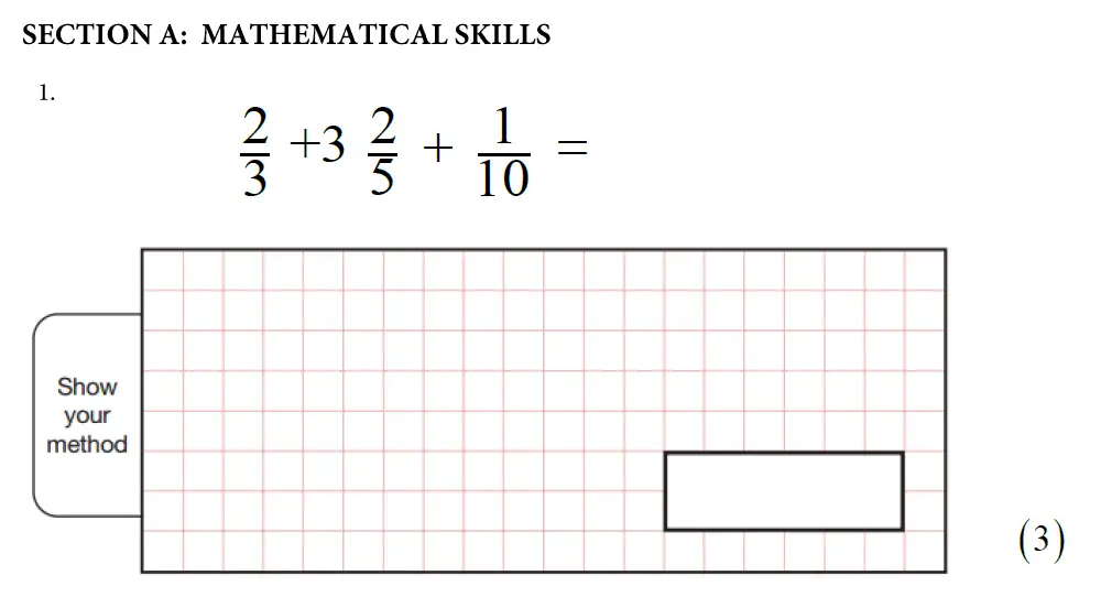 Question 1 - St Alban's School – 13 Plus Maths Exam Paper 2019