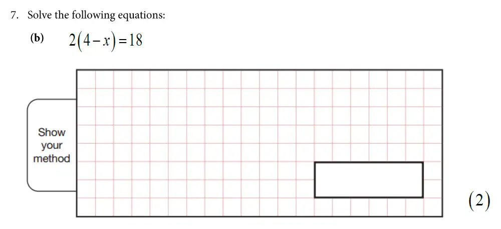Question 7(b) - St Alban's School – 13 Plus Maths Exam Paper 2019