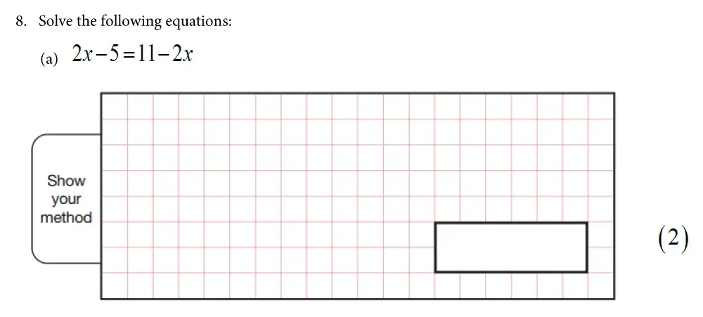Question 8(a) - St Alban's School – 13 Plus Maths Exam Paper 2019