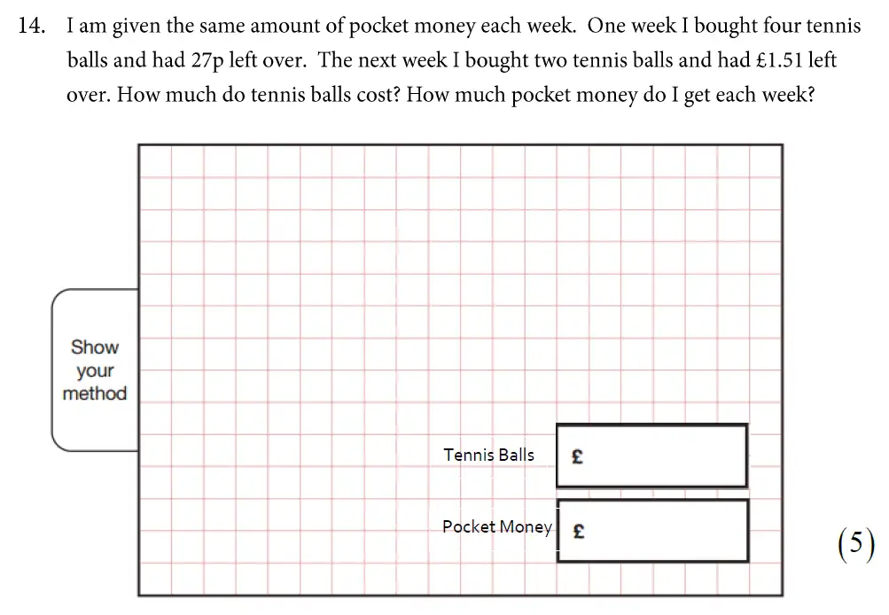 Question 14 - St Alban's School – 13 Plus Maths Exam Paper 2019