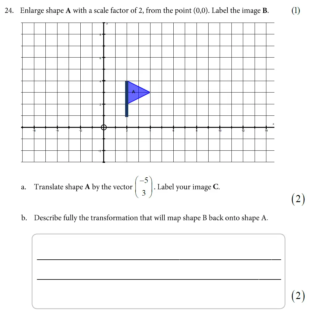Question 24(24(a),24(b)) - St Alban's School – 13 Plus Maths Exam Paper 2019