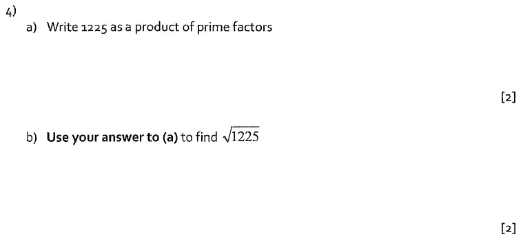 Question 4(a,b) - St Albans School, Hertfordshire – 13 Plus Entrance Exam Maths Paper 2016