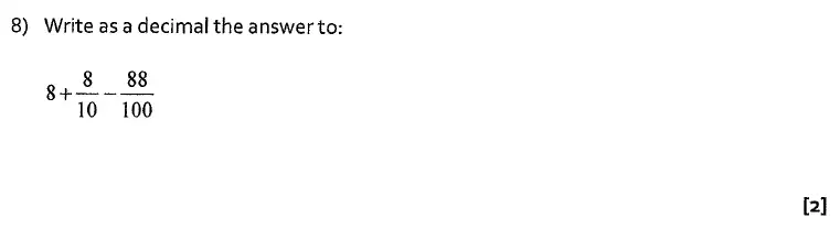 Question 8 - St Albans School, Hertfordshire – 13 Plus Entrance Exam Maths Paper 2016
