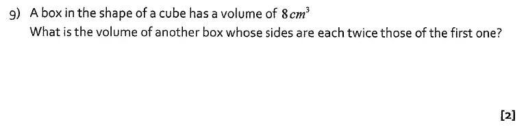 Question 9 - St Albans School, Hertfordshire – 13 Plus Entrance Exam Maths Paper 2016