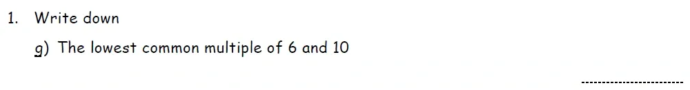 Question 01(g) - St Francis College Year 9 Maths Practice Extrance Paper