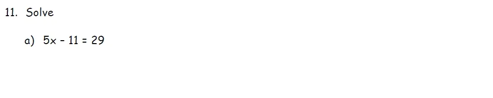 Question 11(a) - St Francis College Year 9 Maths Practice Entrance Paper 2026