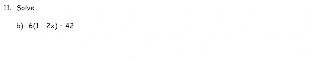 Question 11(b) - St Francis College Year 9 Maths Practice Entrance Paper 2026