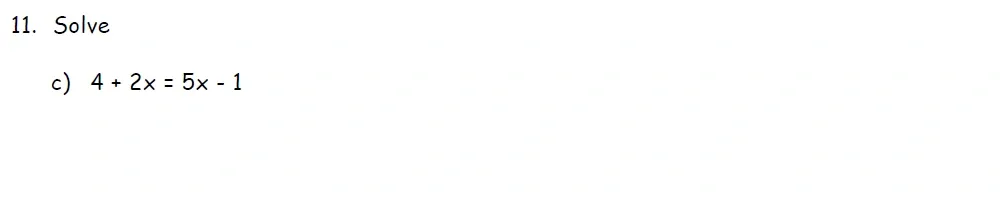 Question 11(c) - St Francis College Year 9 Maths Practice Entrance Paper 2026