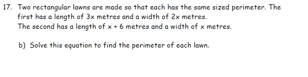 Question 17(b) - St Francis College Year 9 Maths Practice Entrance Paper 2026