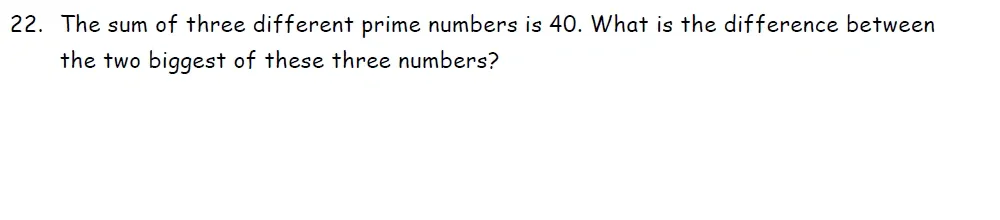 Question 22 - St Francis College Year 9 Maths Practice Extrance Paper