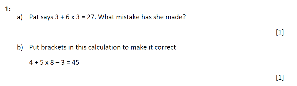 Question 01(a, b) - St Marys Crosby 13 Plus Maths Test Sample Paper