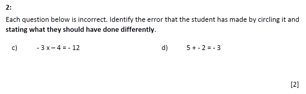 Question 02(c, d) - St Marys Crosby 13 Plus Maths Test Sample Paper
