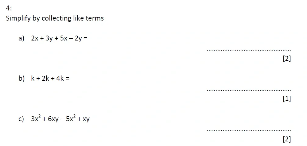 Question 04(a, b, c) - St Marys Crosby 13 Plus Maths Test Sample Paper