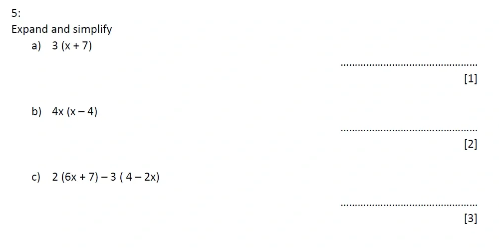 Question 05(a, b, c) - St Marys Crosby 13 Plus Maths Test Sample Paper