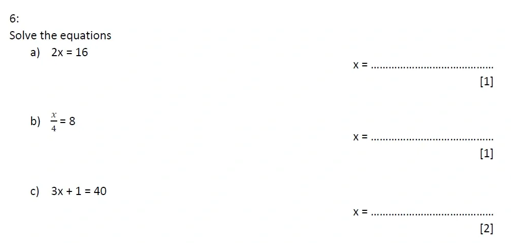 Question 06(a, b, c) - St Marys Crosby 13 Plus Maths Test Sample Paper
