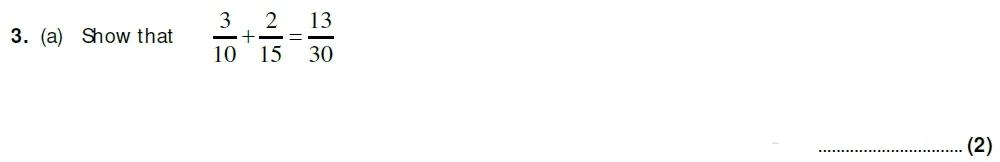 Question 03(a) - Taunton School 13 Plus Academic Scholarships Maths Sample Paper 2025