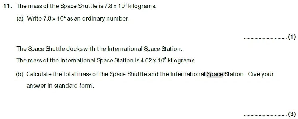 Question 11(a, b) - Taunton School 13 Plus Academic Scholarships Maths Sample Paper