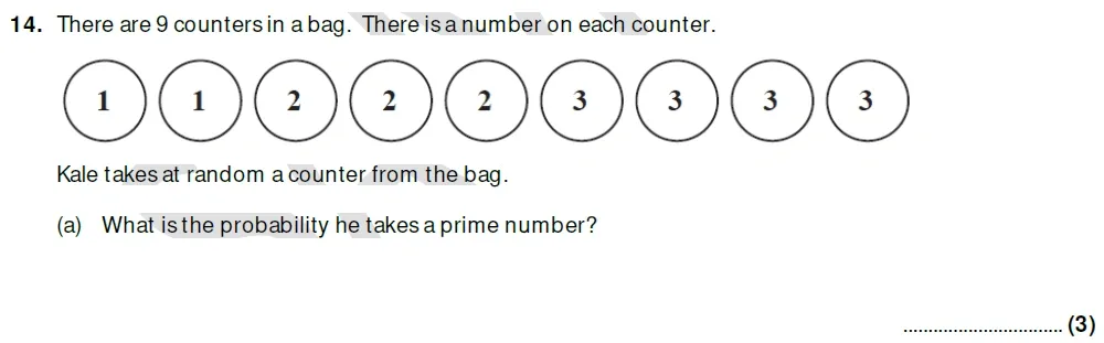 Question 14(a) - Taunton School 13 Plus Academic Scholarships Maths Sample Paper