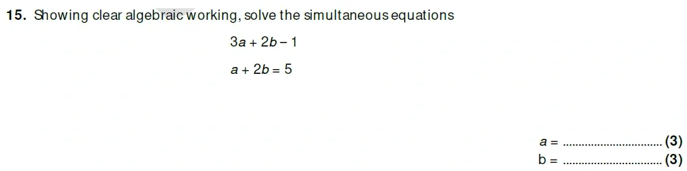 Question 15 - Taunton School 13 Plus Academic Scholarships Maths Sample Paper