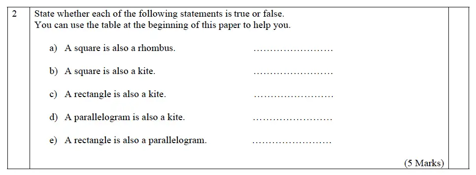 Question 03 - The John Lyon School – 13 Plus Maths Entrance Exam 2011