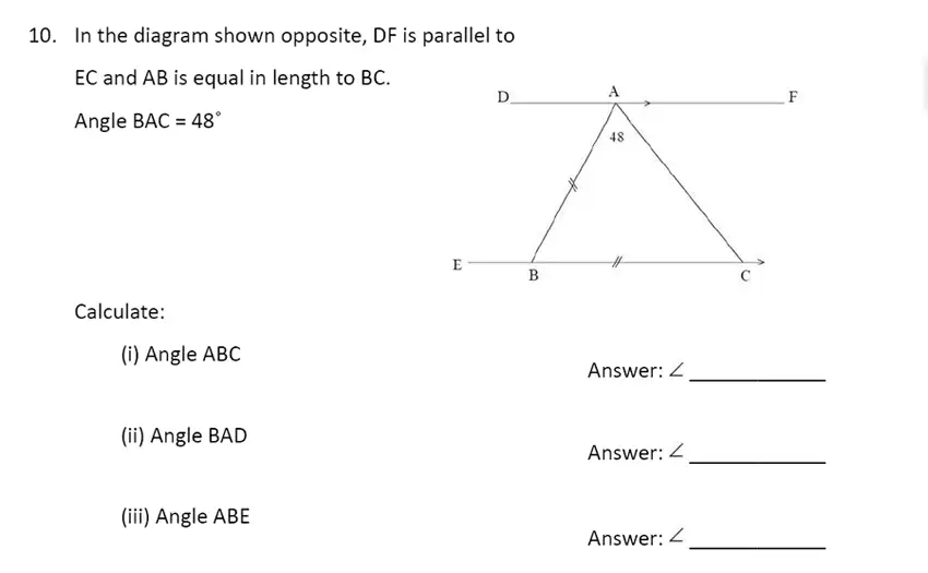 Question 10(10(i),10(ii),10(iii)) - The Perse Upper School – Year 9 Maths Specimen Paper 1 2023