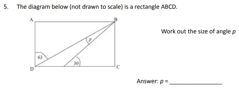 Question 5 - The Perse Upper School – Year 9 Maths Specimen Paper 2 2023