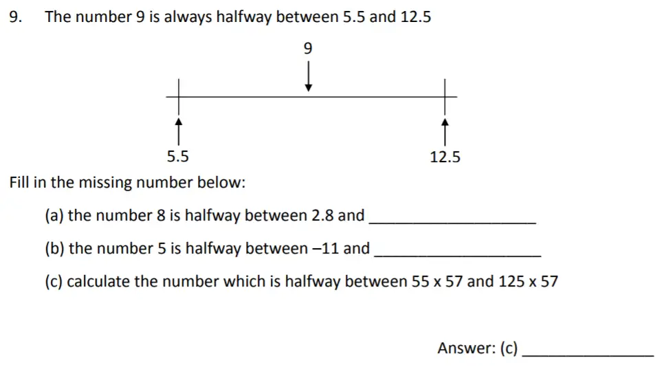 Question 9(a,b,c) - The Perse Upper School – Year 9 Maths Specimen Paper 2 2023