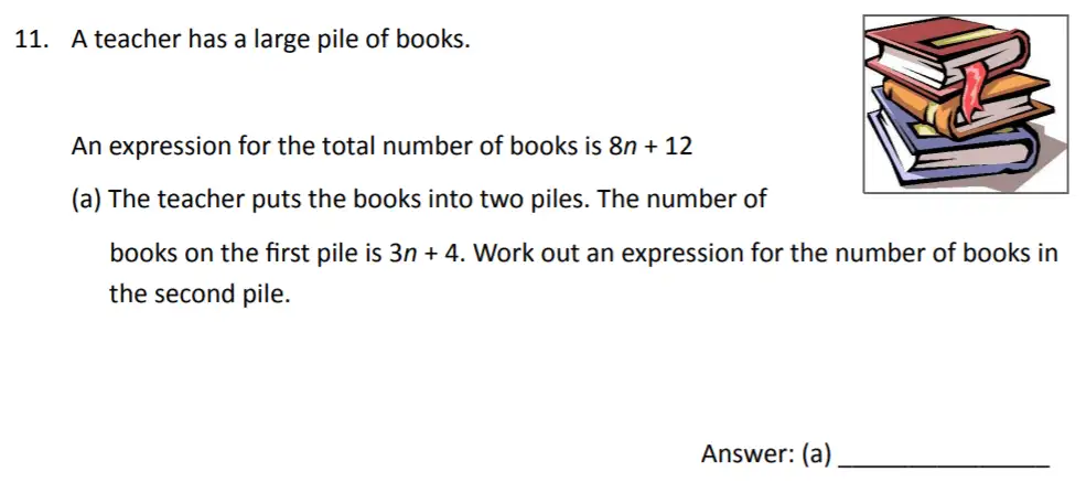 Question 11(a) - The Perse Upper School – Year 9 Maths Specimen Paper 2 2023
