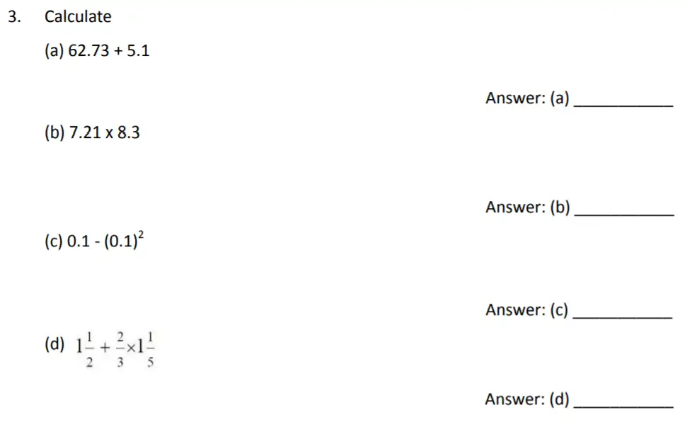 Question 3(a,b,c,d) - The Perse Upper School – Year 9 Maths Specimen Paper 3 2023