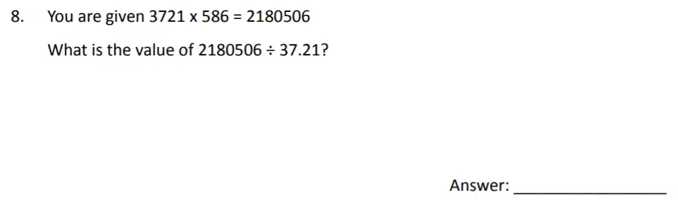 Question 8 - The Perse Upper School – Year 9 Maths Specimen Paper 3 2023