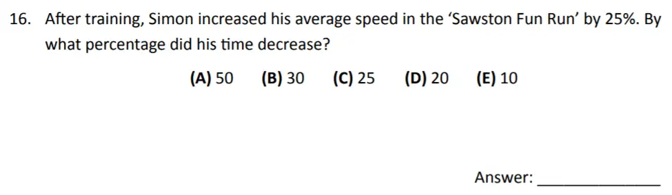 Question 16 - The Perse Upper School – Year 9 Maths Specimen Paper 3 2023