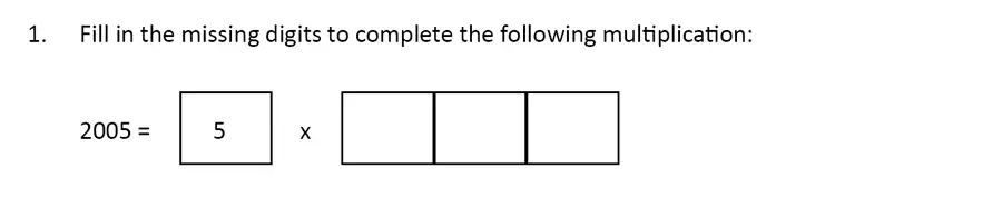 Question 1 - The Perse Upper School – Year 9 Maths Specimen Paper 4 2023