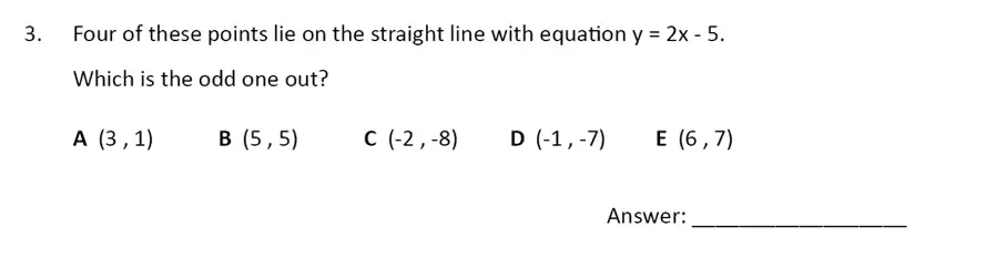 Question 3 - The Perse Upper School – Year 9 Maths Specimen Paper 4 2023