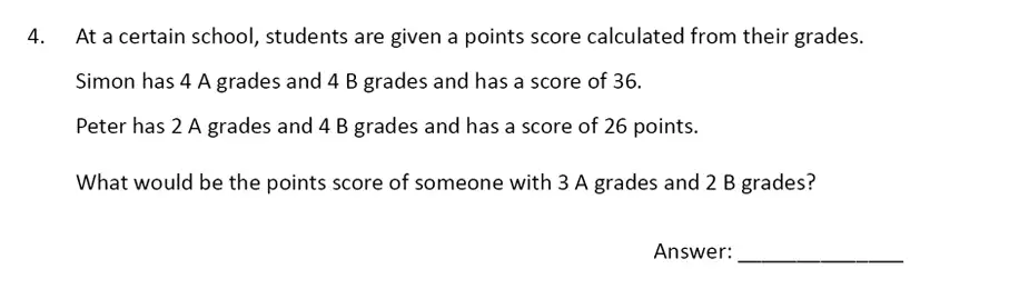 Question 4 - The Perse Upper School – Year 9 Maths Specimen Paper 4 2023