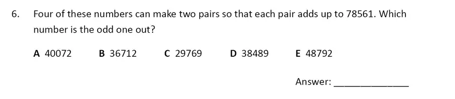 Question 6 - The Perse Upper School – Year 9 Maths Specimen Paper 4 2023
