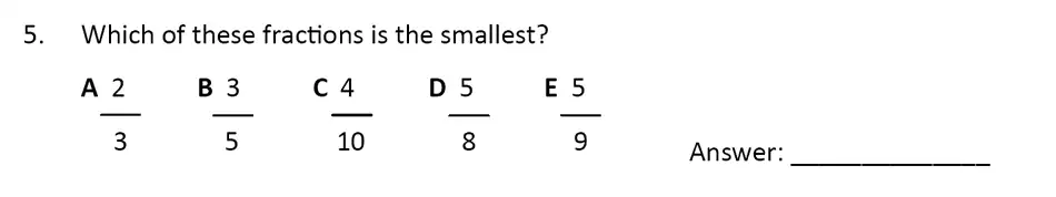 Question 5 - The Perse Upper School – Year 9 Maths Specimen Paper 5 2023