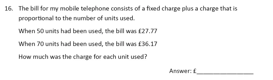 Question 16 - The Perse Upper School – Year 9 Maths Specimen Paper 5 2023