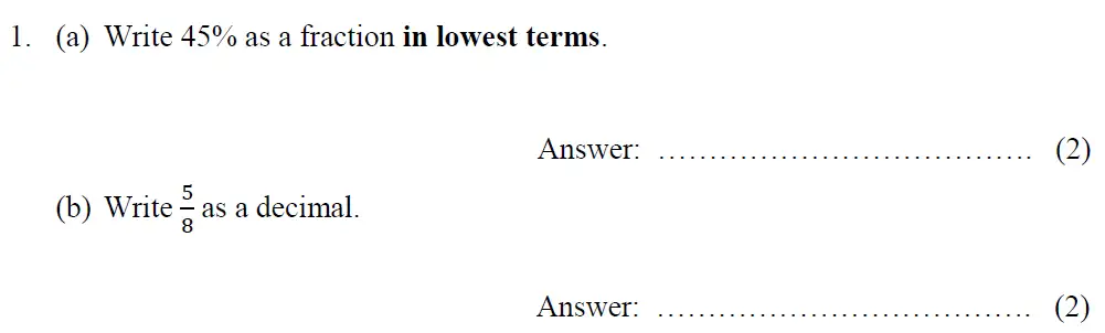 Question 1(a,b) - Tonbridge School - 13 Plus Maths Year 9 Sample B 2023