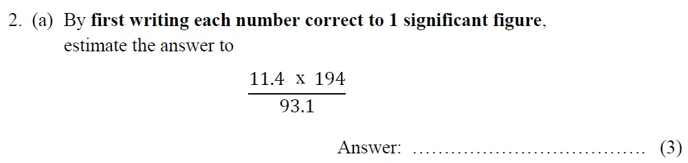 Question 2(a) - Tonbridge School - 13 Plus Maths Year 9 Sample B 2023