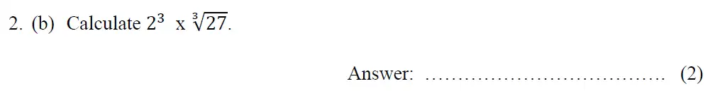 Question 2(b) - Tonbridge School - 13 Plus Maths Year 9 Sample B 2023