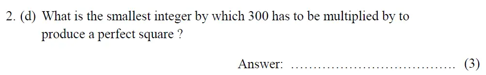 Question 2(d) - Tonbridge School - 13 Plus Maths Year 9 Sample B 2023