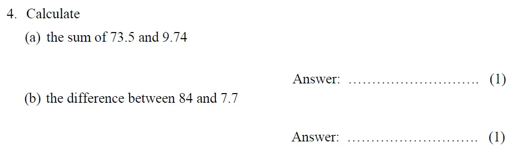 Question 4(a,b) - Tonbridge School - 13 Plus Maths Year 9 Sample B 2023