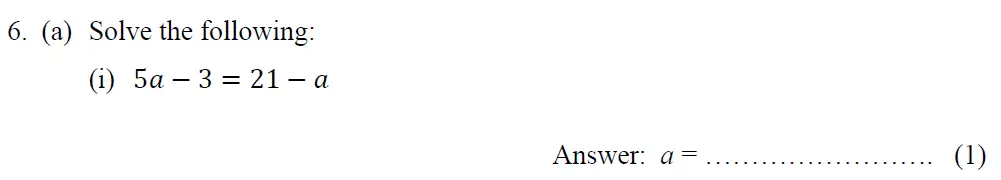 Question 6(a(i)) - Tonbridge School - 13 Plus Maths Year 9 Sample B 2023